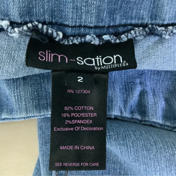 Slim-Sation Pull On Stretchy Ankle Jeans Raw Hem 2 - Picture 6 of 6